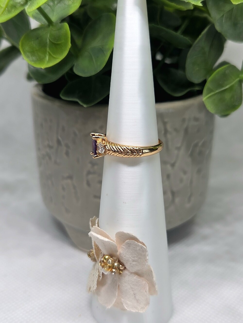 BP Gold Tone Amethyst Accent Ring - Picture 2 of 2